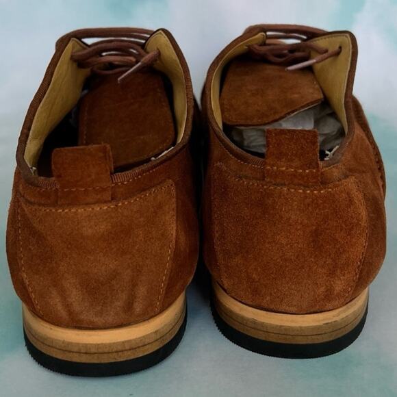 Fashinism Handmaded Men's Brown Soft Suede Shoes with Laces  Size 40 EU / 9.5 US - Picture 5 of 10